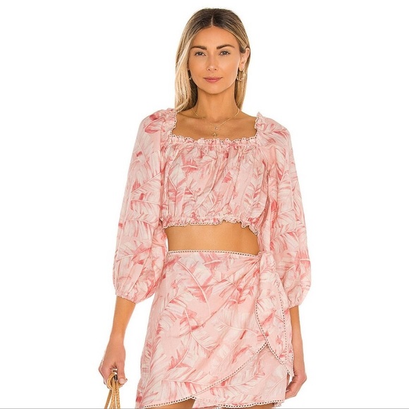 SHOW ME YOUR MUMU Claudia Pink Floral Crop Top - Picture 1 of 7
